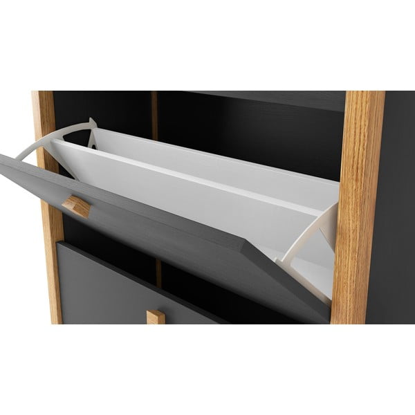 Tmavosivá skrinka na topánky s 3 zásuvkami Woodman Bode-image-3