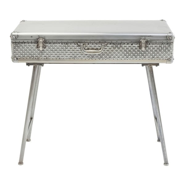 Sivý konzolový stolík s úložným priestorom Kare Design Suitcase