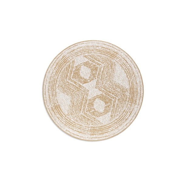 Okrovožlto-krémový okrúhly vonkajší koberec ø 140 cm Gemini – Elle Decoration
