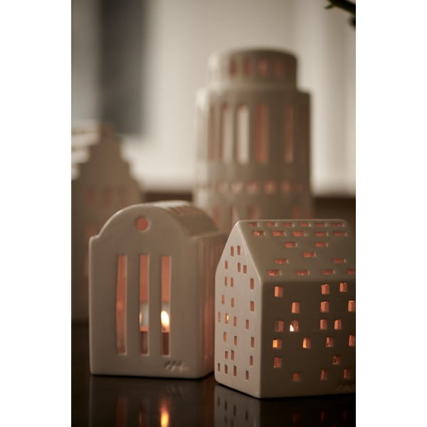 Biely keramický svietnik Kähler Design Urbania Lighthouse Smithy-image-3