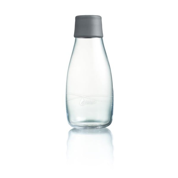 Sivá sklenená fľaša ReTap s doživotnou zárukou, 300 ml
