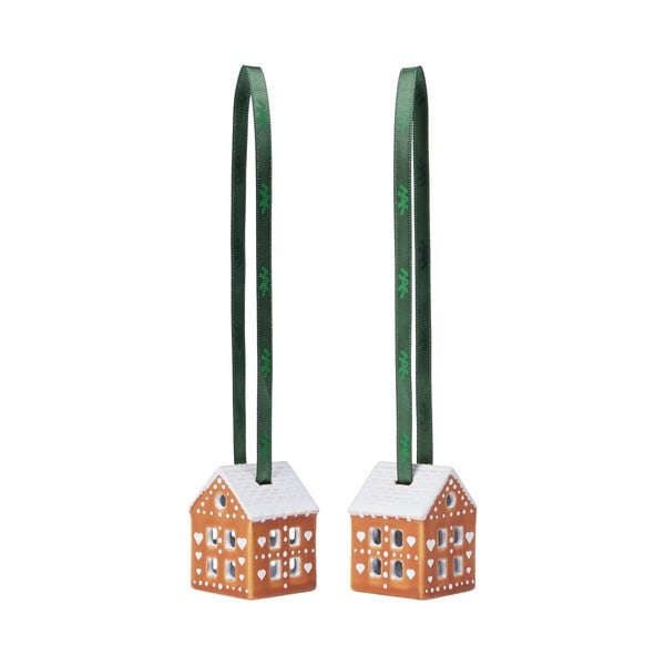 Keramické vianočné ozdoby v súprave 2 ks 5 cm Gingerbread – Kähler Design