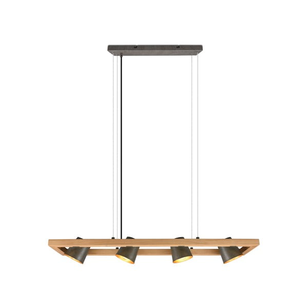 Závesné svietidlo v sivo-prírodnej farbe Bell – Trio