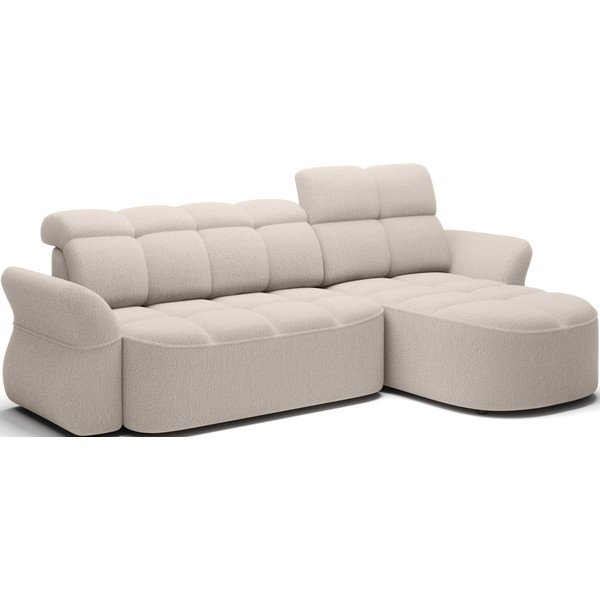 Béžová rozkladacia/s úložným priestorom rohová pohovka z textílie buklé (pravý roh/s leňoškou) Beneth – ELTAP-image-2