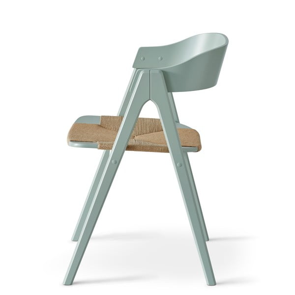 Svetlozelená jedálenská stolička z bukového dreva s ratanovým sedákom Findahl by Hammel Mette-image-3