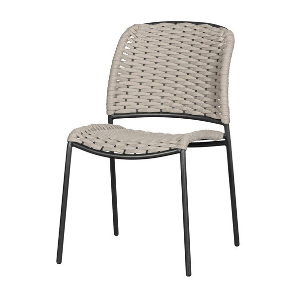 Čierno-béžové kovové záhradné stoličky v súprave 2 ks Taku – Exotan