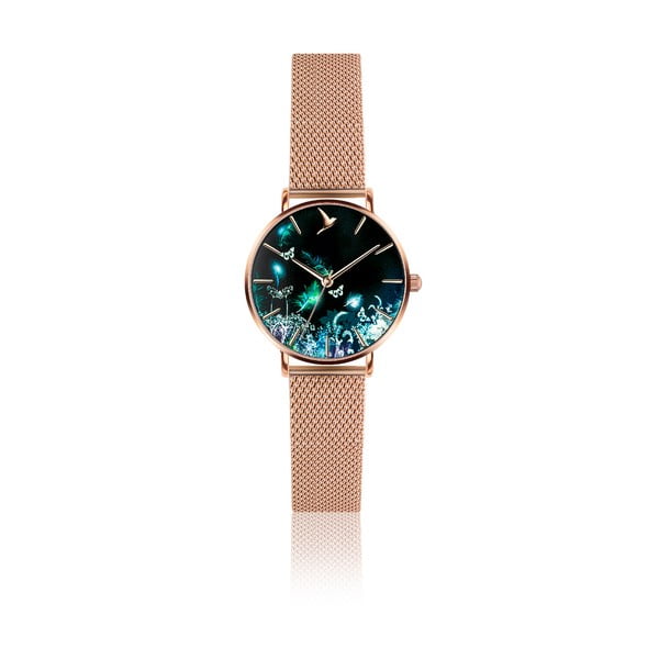 Dámske hodinky s remienkom z antikoro ocele v ružovozlatej farbe Emily Westwood Forest