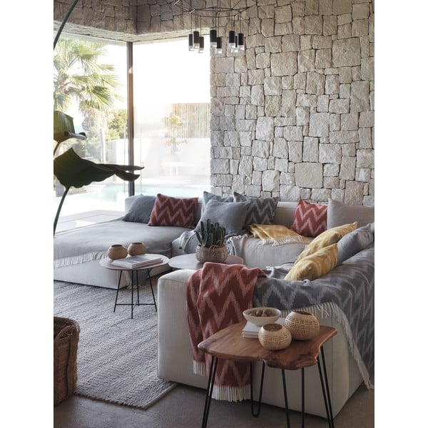 Horčicovožltý pléd s podielom bavlny Euromant Mallorca, 140 x 180 cm-image-2