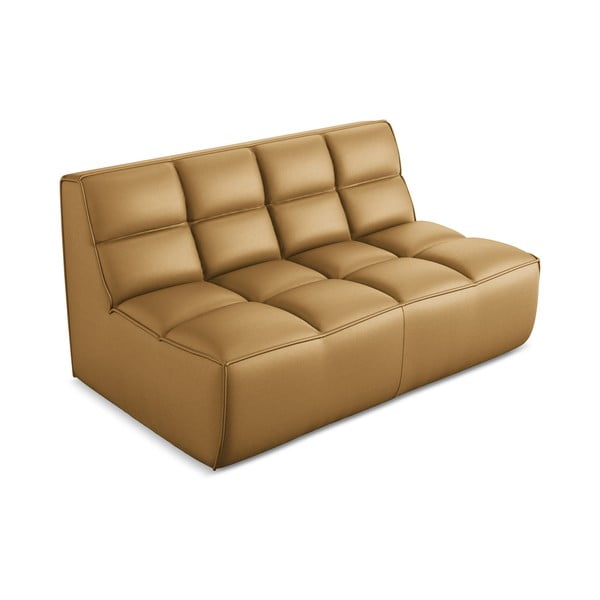 Koňakovohnedý modul pohovky z imitácie kože Kalai – Makamii-image-2