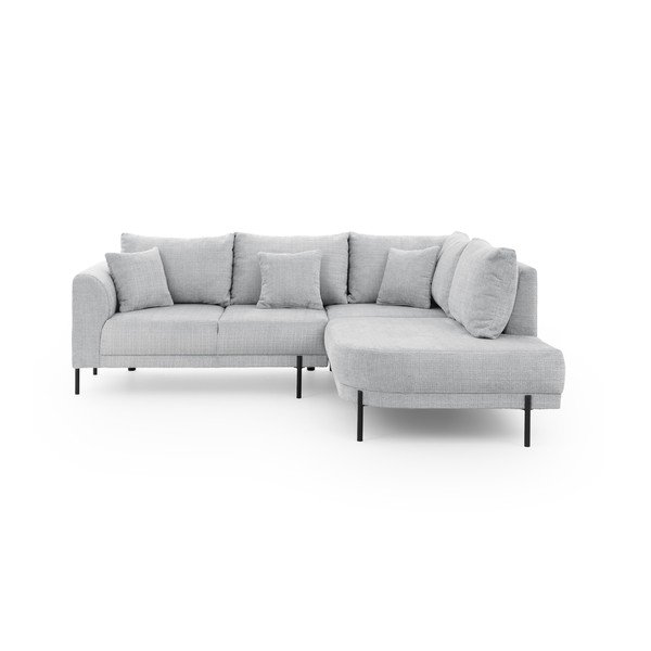 Svetlosivá ženilková rohová pohovka (pravý roh/do L) Mauris  – Ropez