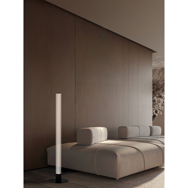 Matne čierna hliníková LED stojacia lampa so stmievačom so skleneným tienidlom (výška  130 cm) Glovia – Nova Luce-image-3
