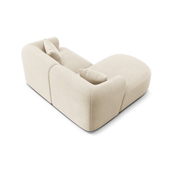 Béžová zamatová rohová pohovka (ľavý roh/s leňoškou) Campi – Cosmopolitan Design-image-4