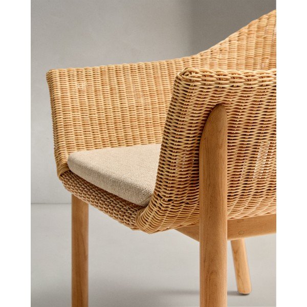 Ratanová záhradná stolička v prírodnej farbe Galea – Kave Home-image-3