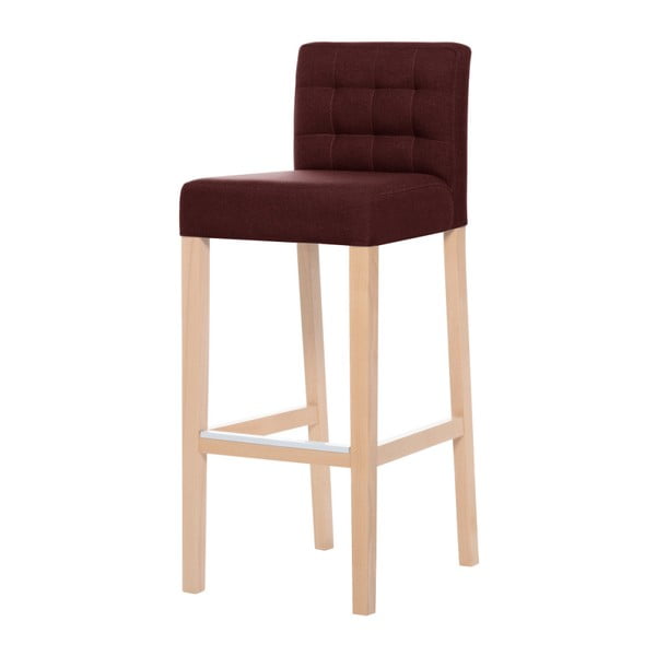 Tehlovočervená barová stolička s hnedými nohami Ted Lapidus Maison Jasmin