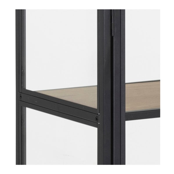 Čierna vitrína s policami v dubovom dekore Actona Seaford-image-1