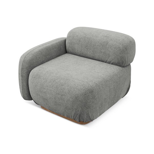 Sivý modul pohovky z textílie buklé (ľavý roh) Ailani – Makamii-image-1