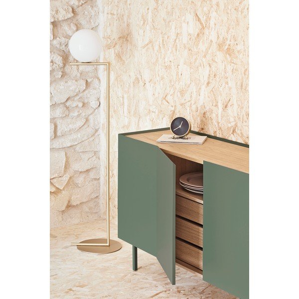 Zelená/v prírodnej farbe nízka komoda v dekore duba 165x78 cm Arista – Teulat-image-4
