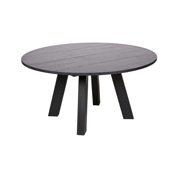 Čierny jedálenský stôl z dubového dreva WOOOD Rhonda, ⌀ 150 cm
