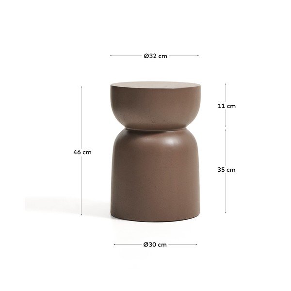 Betónový okrúhly záhradný stolík ø 32 cm Garbet – Kave Home-image-4
