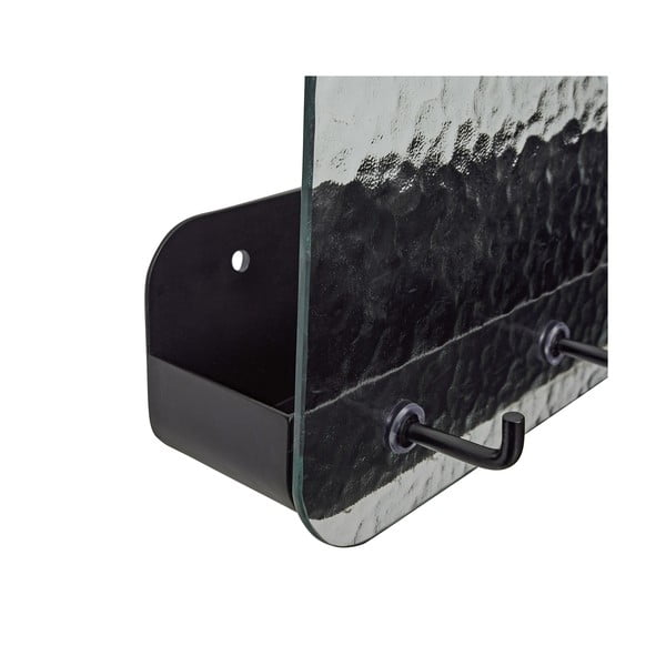 Čierny kovový nástenný vešiak s poličkou Shack - Hübsch-image-2