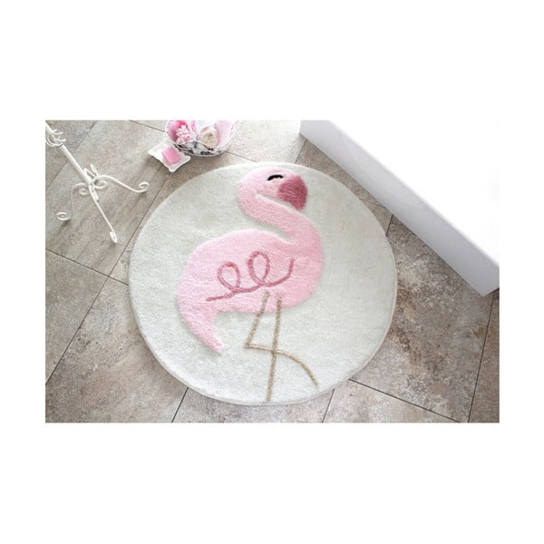 Kúpeľňová predložka Pink Flamingo, Ø 90 cm