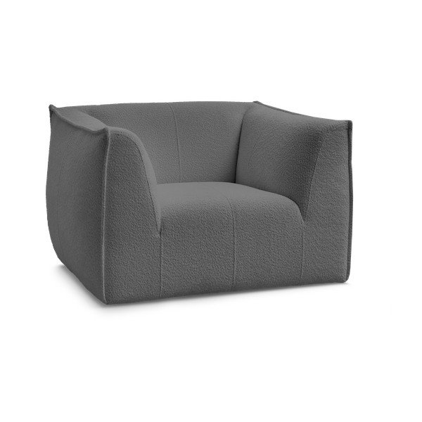 Tmavosivé kreslo z textílie buklé Giorgia – Bobochic Paris