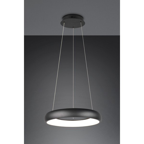 Matne čierne LED stmievateľné závesné svietidlo s kovovým tienidlom ø 46 cm Cardona – Trio-image-2