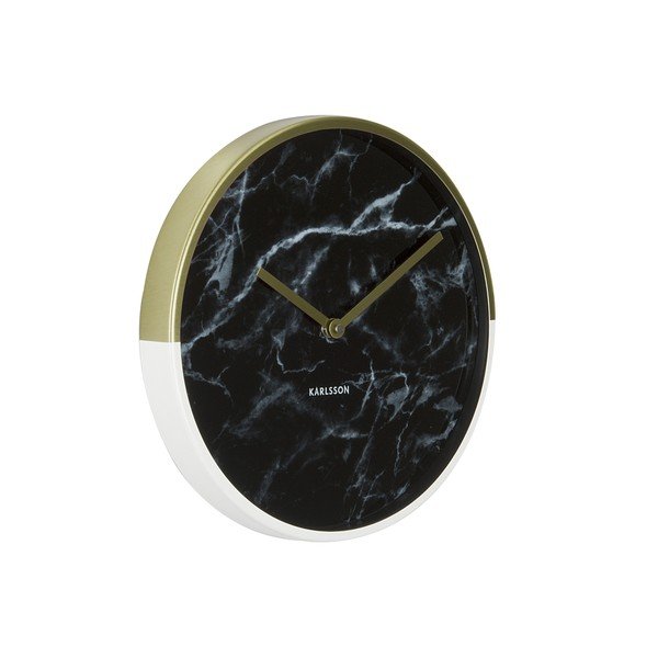 Nástenné mramorové hodiny s ručičkami v zlatej farbe Karlsson Marble Delight-image-1