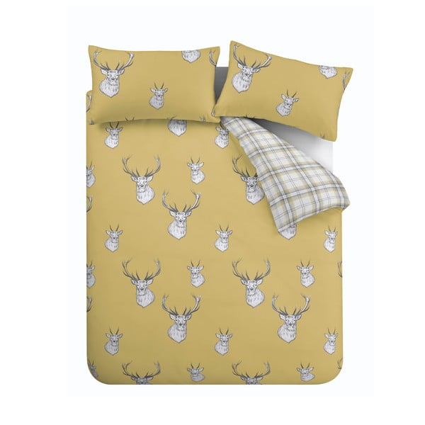 Žlté posteľné obliečky Catherine Lansfield Stag, 135 x 200 cm