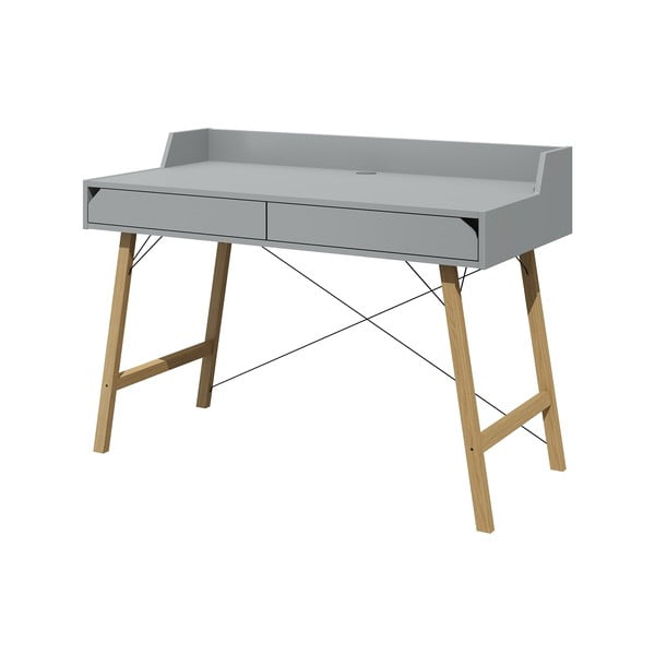 Sivý písací stôl Lotta BELLAMY, šírka 120 cm-image-1