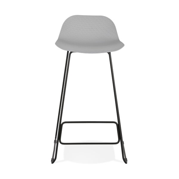 Sivá barová stolička s čiernymi nohami Kokoon Slade, výška sedu 76 cm-image-2
