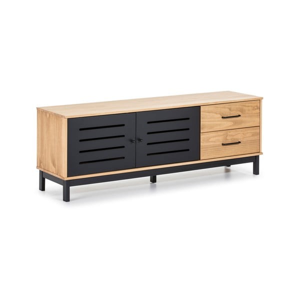 TV komoda s drevenou konštrukciou a čiernymi detailmi Marckeric Alessia-image-2