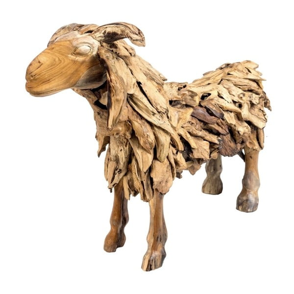 Dekorácia z teakového dreva Massive Home Sheep, výška 60 cm
