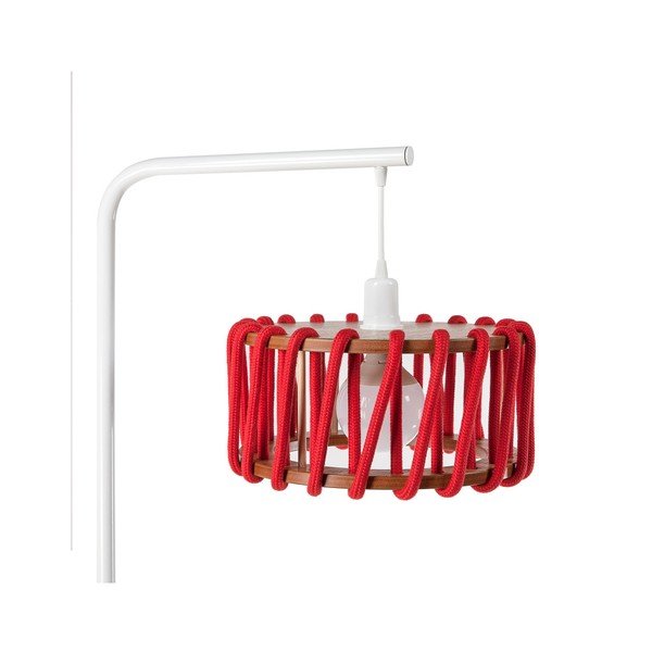 Stojacia lampa s bielou konštrukciou a malým červeným tienidlom EMKO Macaron-image-2