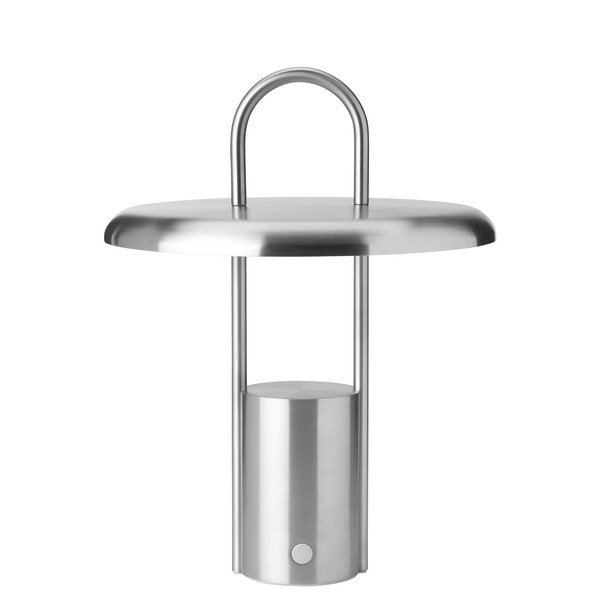 Nerezová LED so stmievačom stolová lampa v striebornej farbe (výška  25 cm) Pier – Stelton