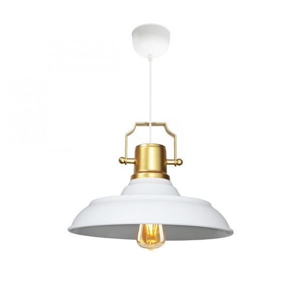Biele závesné svietidlo s kovovým tienidlom ø 25 cm Tarsus – Opviq lights