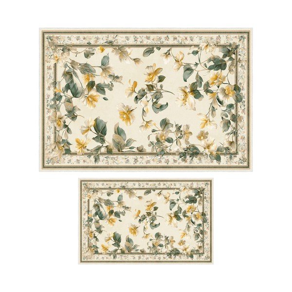 Béžové kúpeľňové predložky v súprave 2 ks 60x100 cm – Foutastic