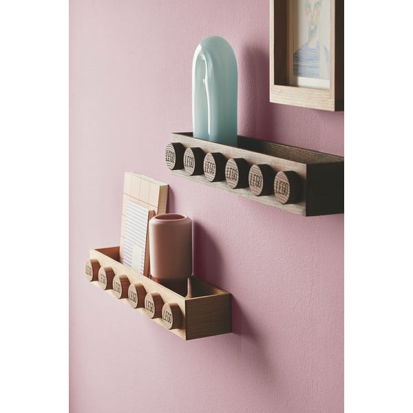 Detská nástenná polica z tmavo moreného dubového dreva LEGO® Wood-image-1