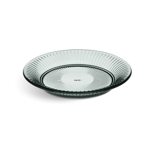Zelený sklenený tanier Kähler Design Hammershoi Glassplate, ⌀ 22 cm
