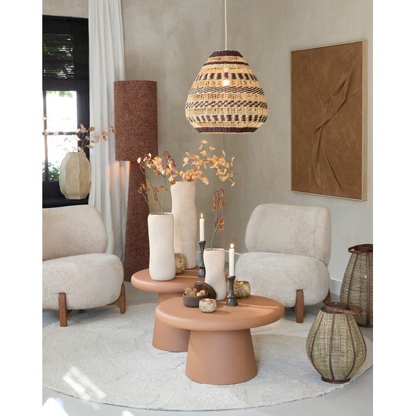 Okrúhly konferenčný stolík v terakotovej farbe ø 60 cm Kulona – Light & Living-image-1