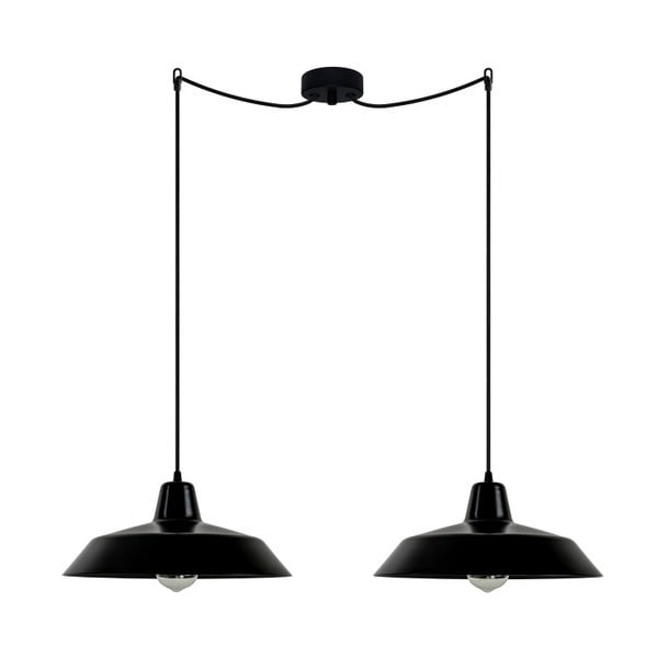 Dvojitá čierna závesná lampa Bulb Attack Cinco