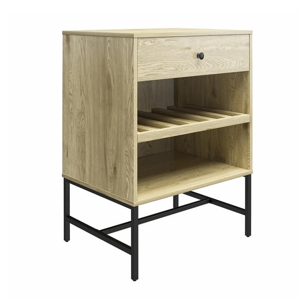 Vinotéka v dekore borovice v prírodnej farbe na 6 fliaš, 60x83 cm Tamlin - Queer Eye-image-1