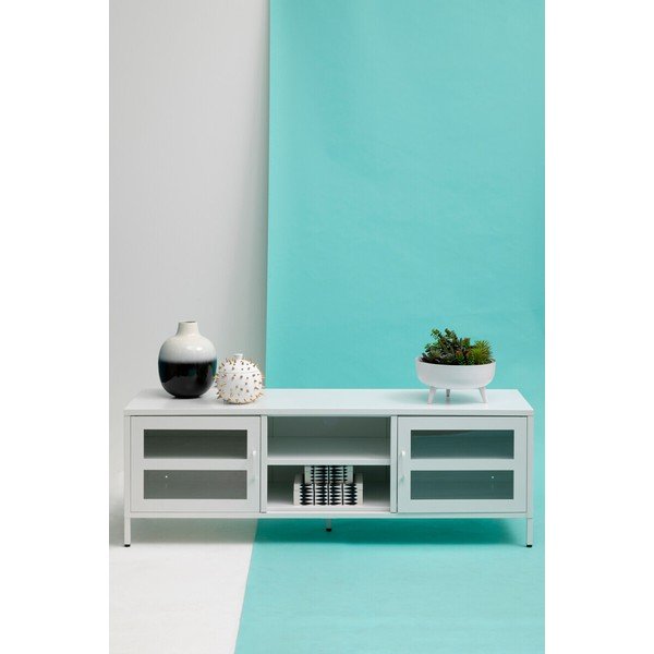 Biely oceľový TV stolík 150x50x45 cm Acier – Premier Housewares-image-3