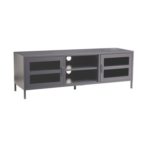 Sivý oceľový TV stolík 150x50x45 cm Acier – Premier Housewares