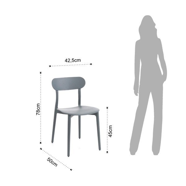 Sivá plastová záhradná stolička Stoccolma - Tomasucci-image-3