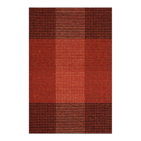Červený ručne tkaný vlnený koberec Linie Design Genova, 50 × 80 cm