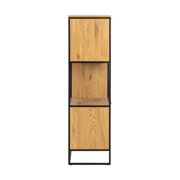 Čierna knižnica v dekore duba 85x141 cm Swindon - Actona-image-4