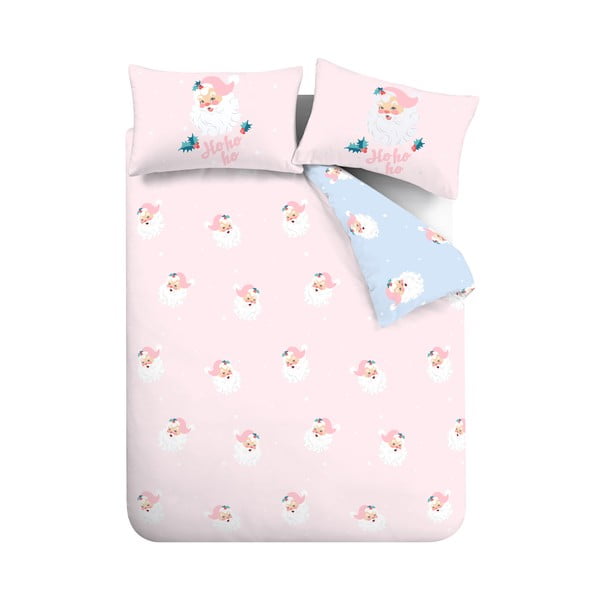 Ružové obliečky na dvojlôžko 200x200 cm Vintage Christmas Santa – Catherine Lansfield