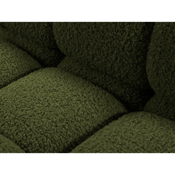 Zelená modulárna rohová pohovka z textílie bouclé (pravý roh) Bellis – Micadoni Home-image-1