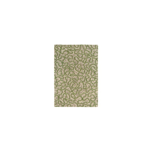 Vlnený koberec Squiggle Green, 120x170 cm